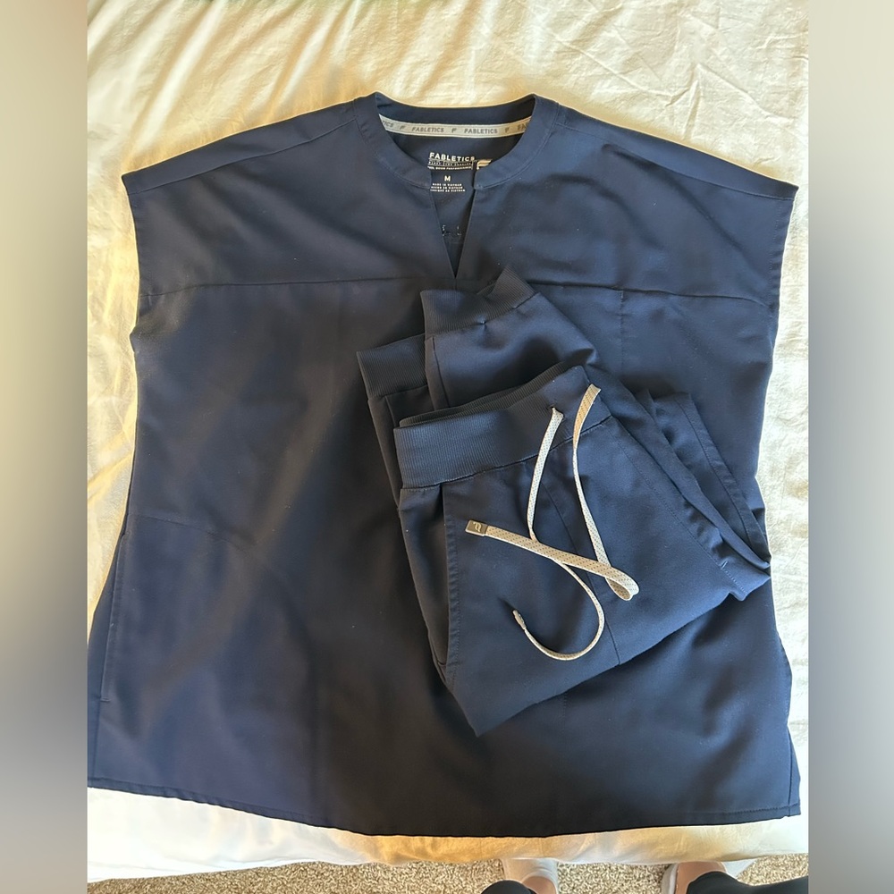 Fabletics Dark Blue Scrub Set